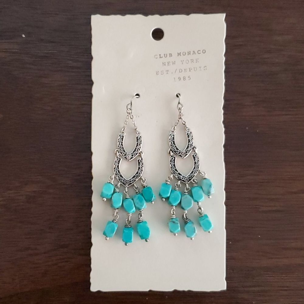 Club Monaco Tyler Turquoise Silver Earrings